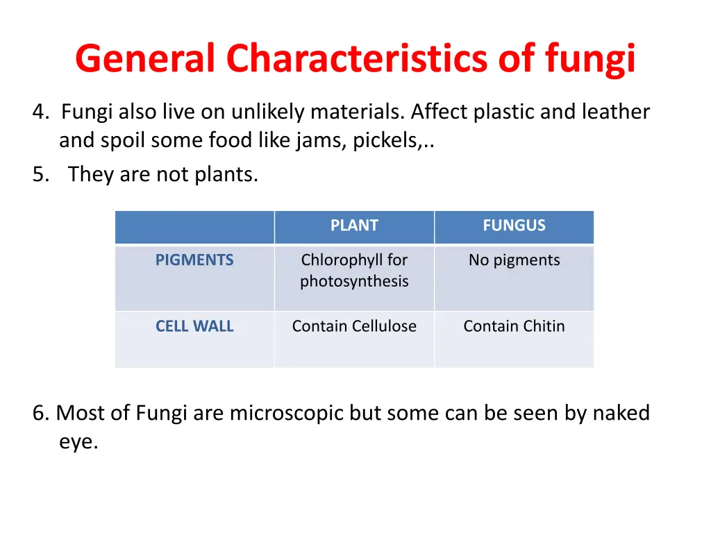 general characteristics of fungi 1