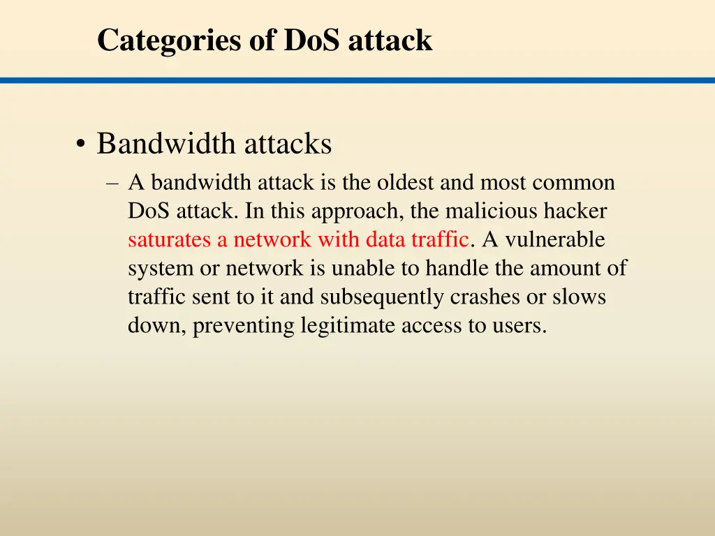 categories of dos attack