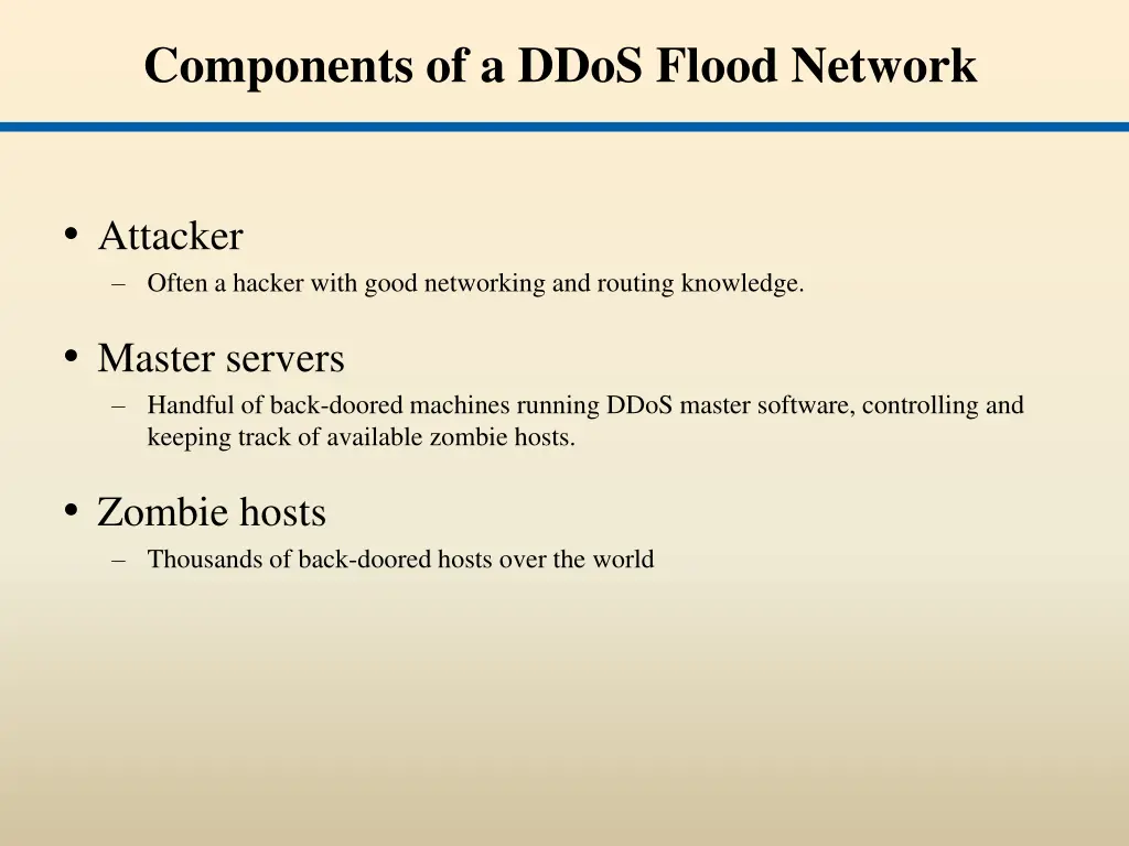 components of a ddos flood network