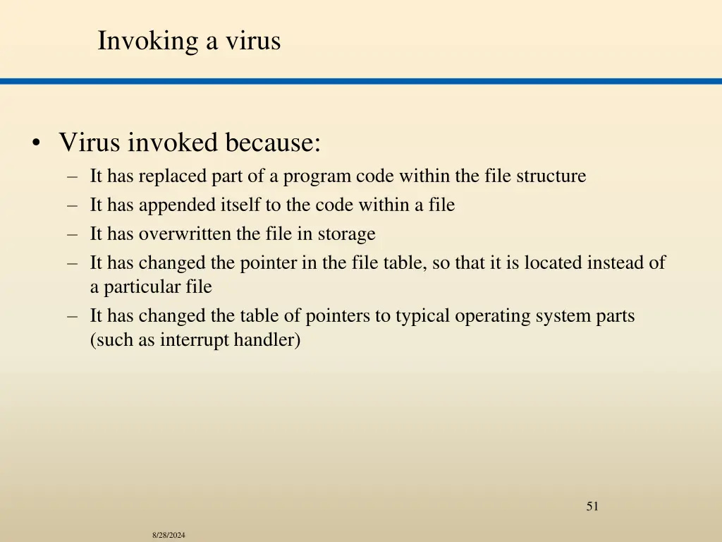 invoking a virus