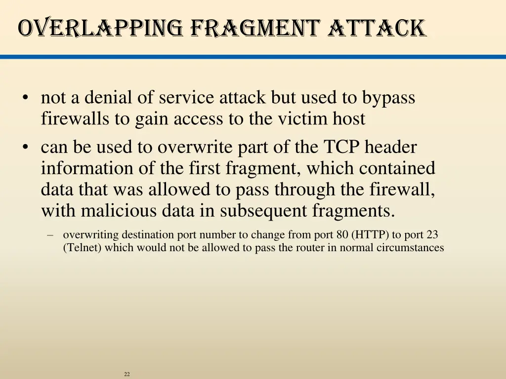 overlapping fragment attack