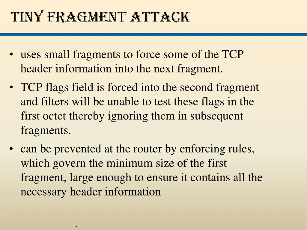 tiny fragment attack