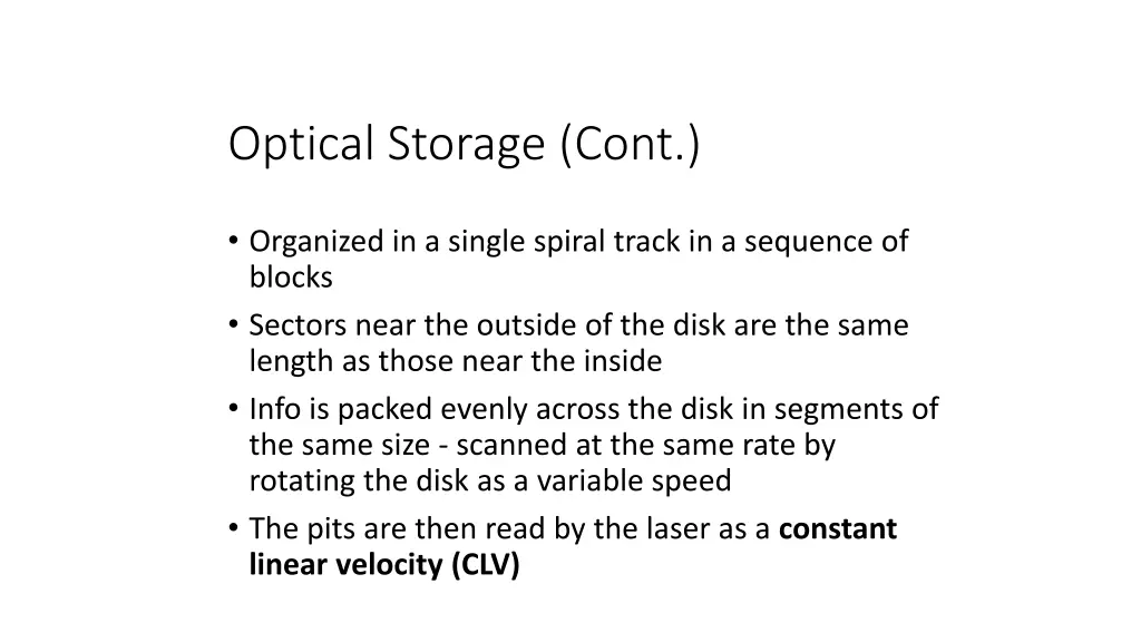 optical storage cont