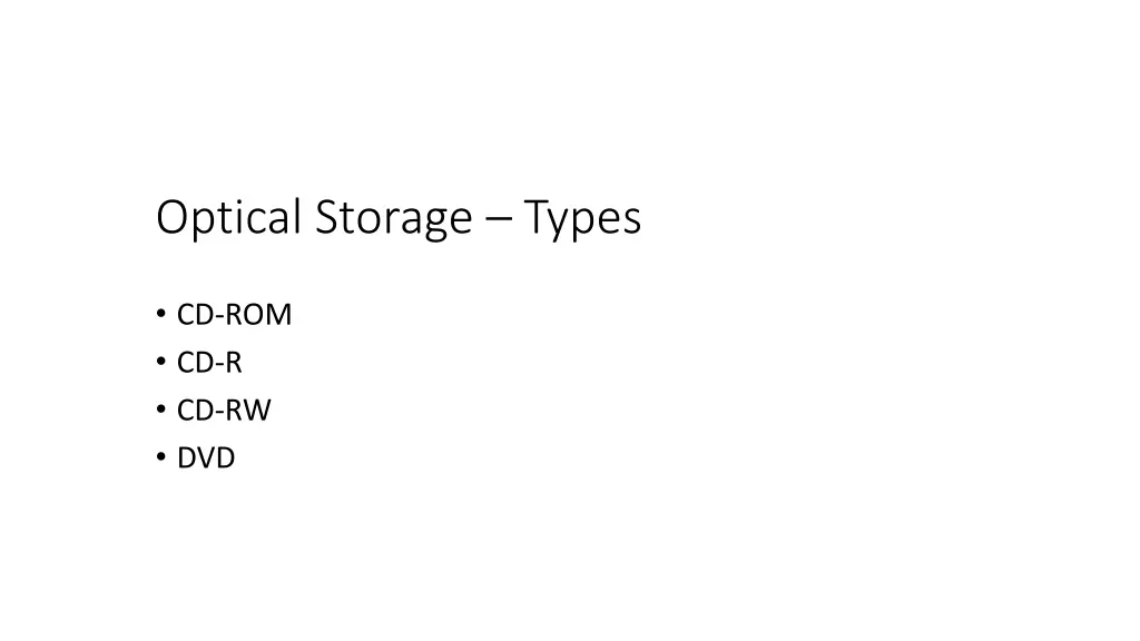 optical storage types