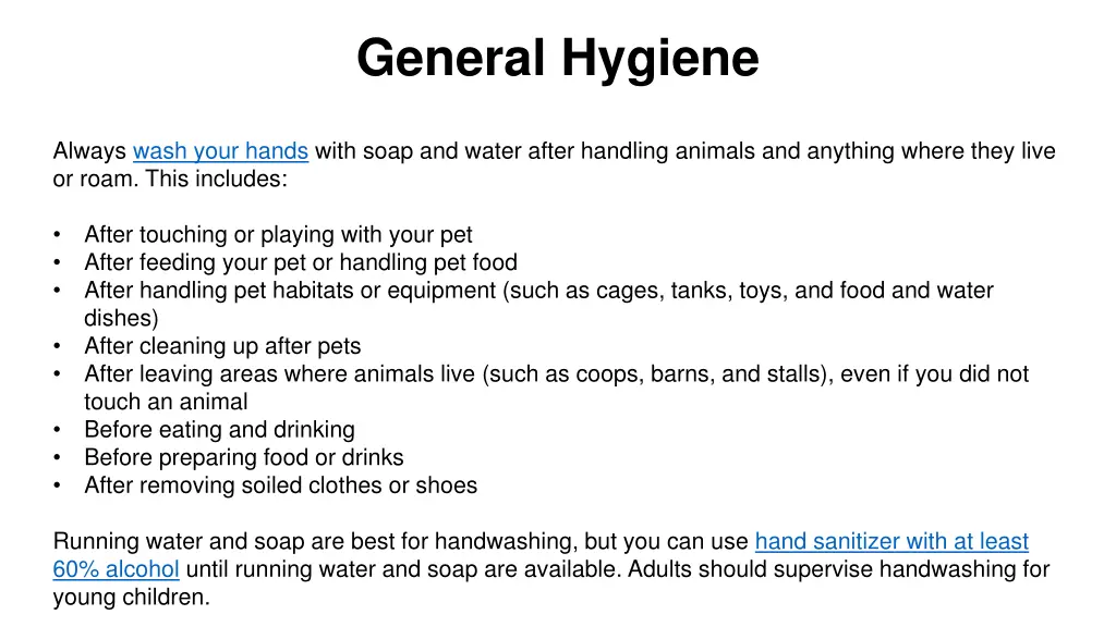 general hygiene