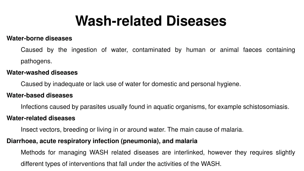 wash related diseases