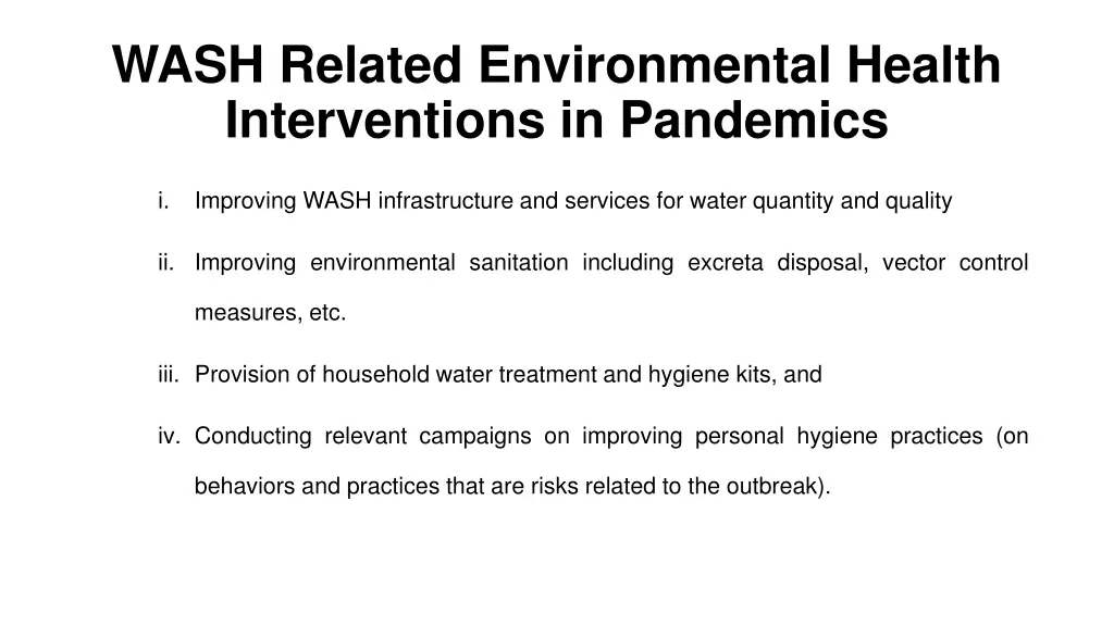 wash related environmental health interventions