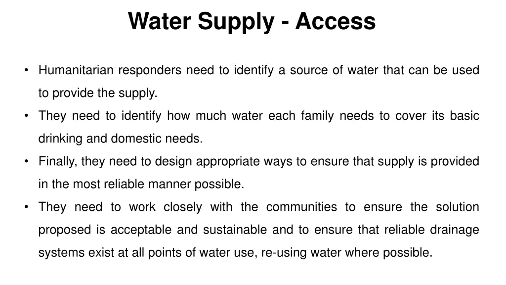 water supply access