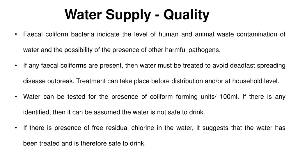 water supply quality