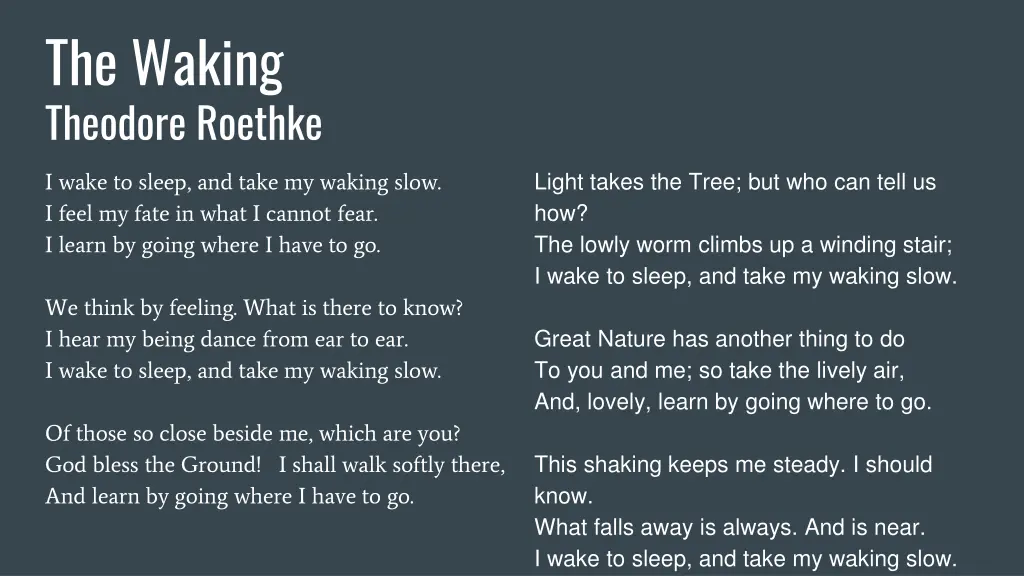 the waking theodore roethke