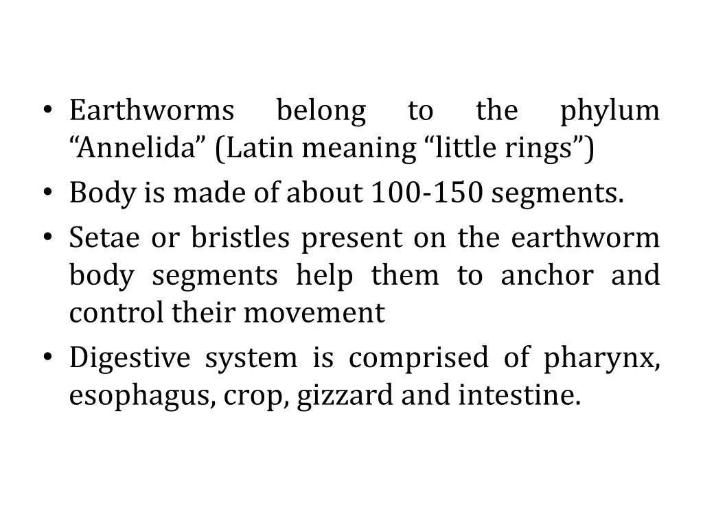 earthworms annelida latin meaning little rings