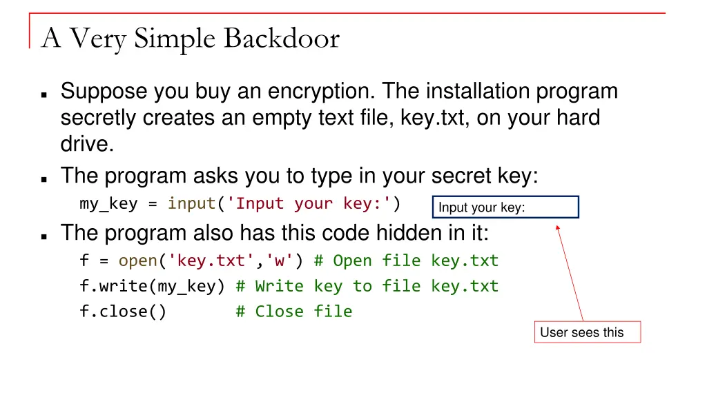 a very simple backdoor