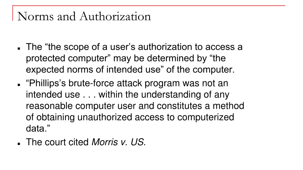 norms and authorization