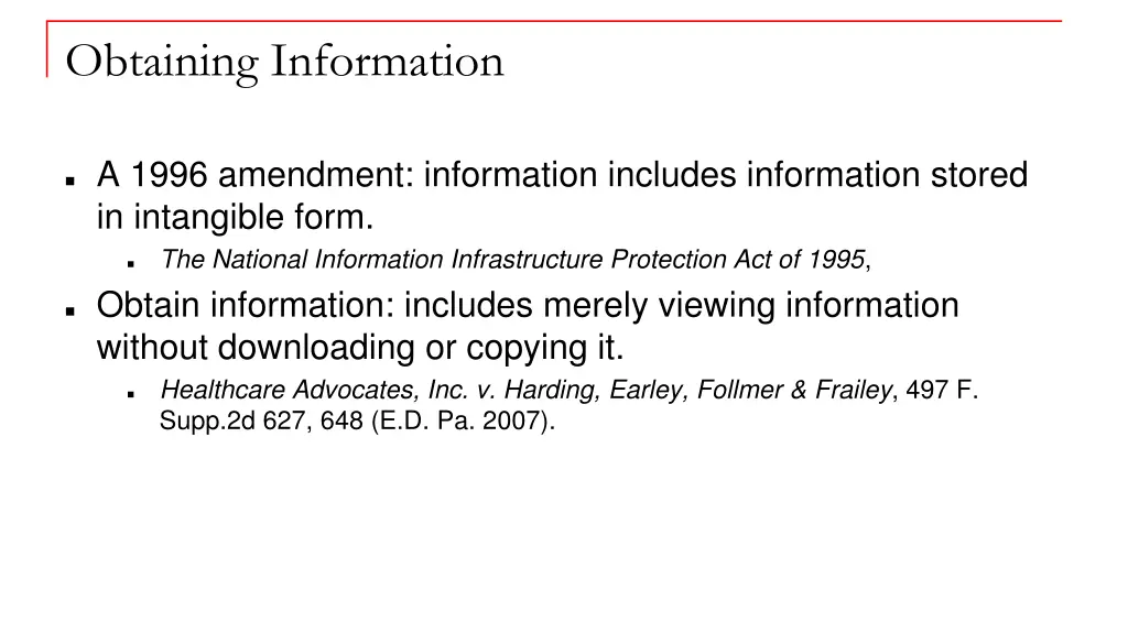 obtaining information