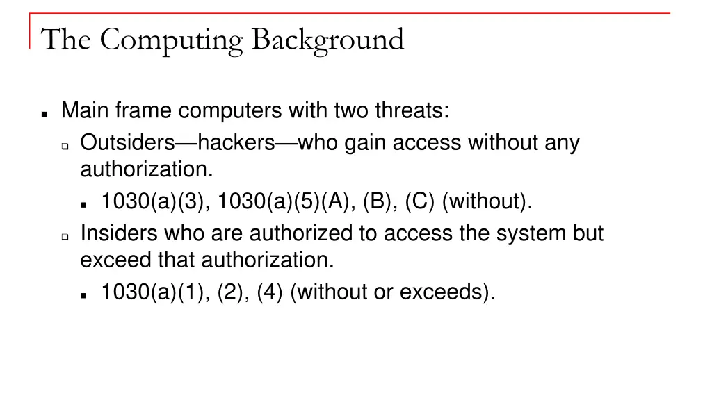 the computing background