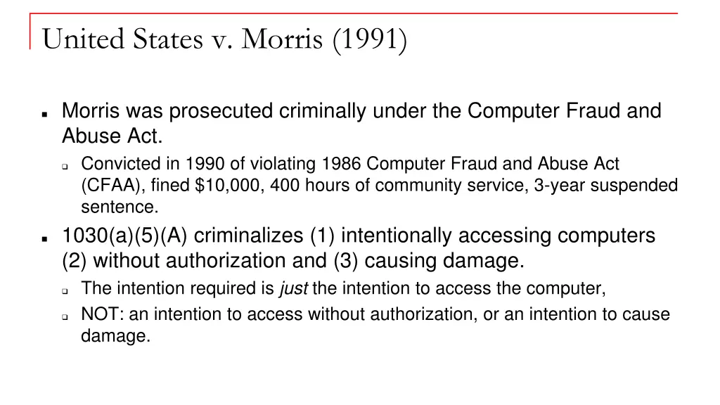 united states v morris 1991