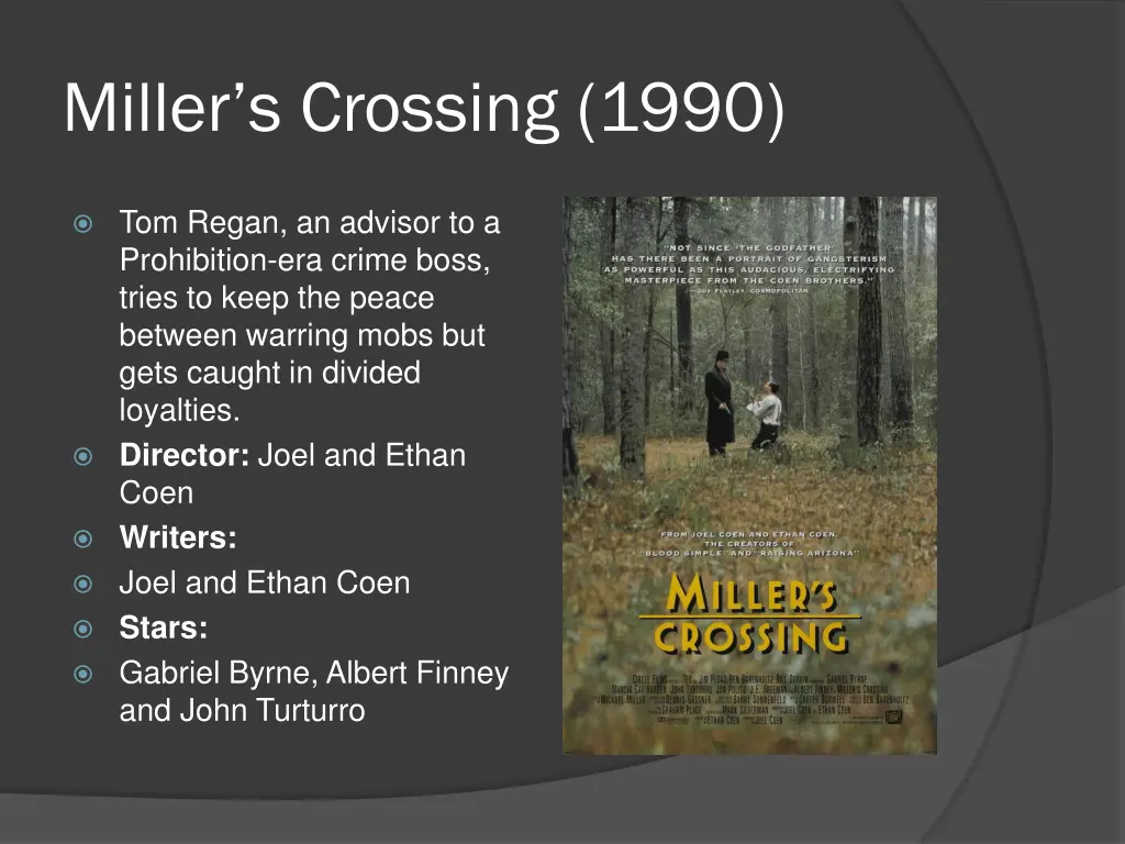 miller s crossing 1990