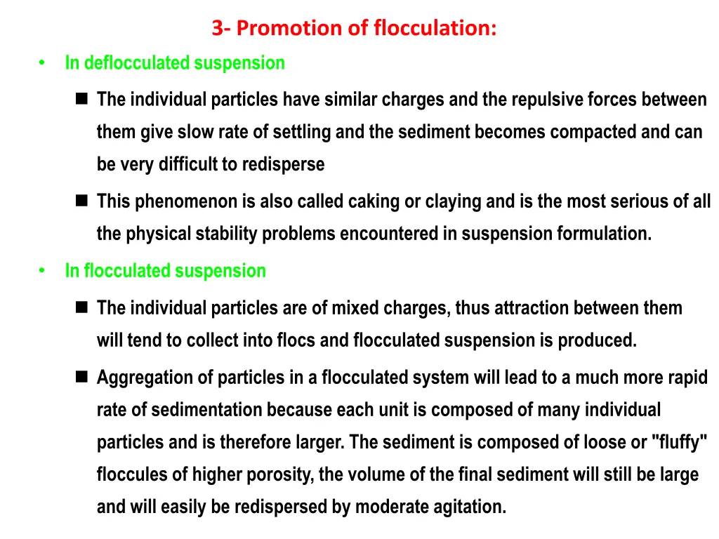 3 promotion of flocculation