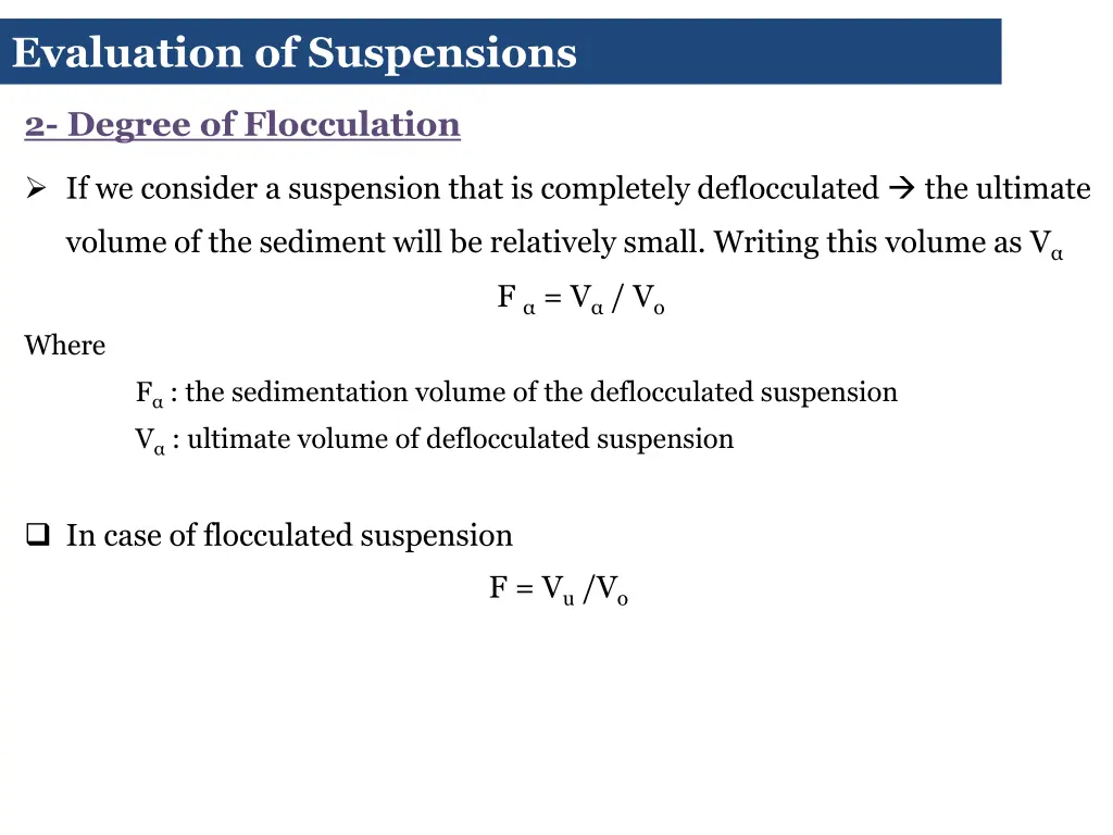 evaluation of suspensions 2