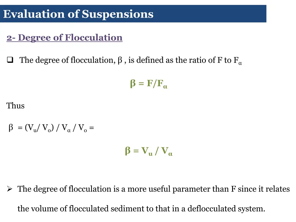 evaluation of suspensions 3