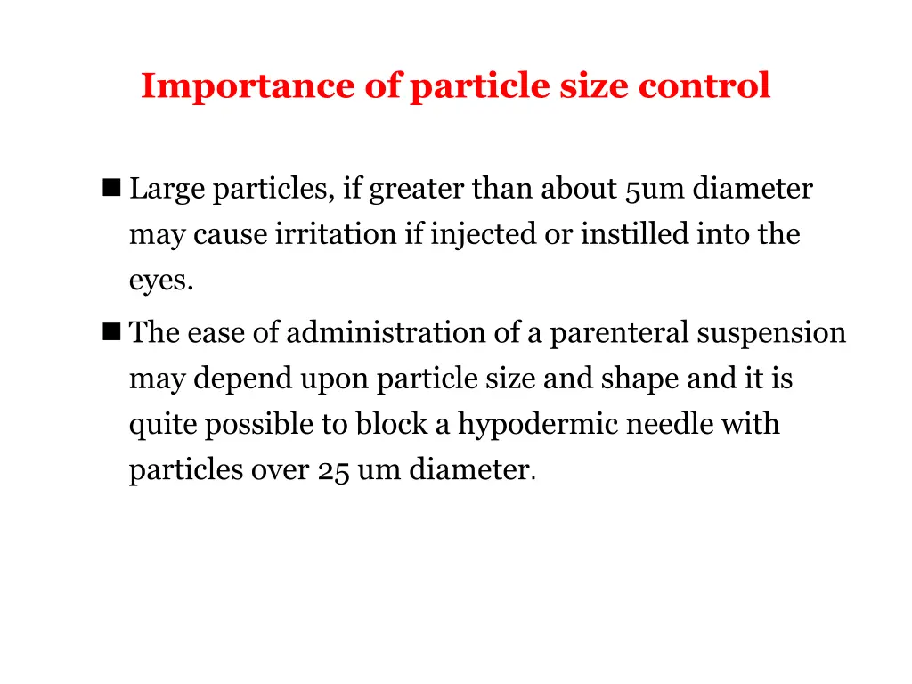 importance of particle size control