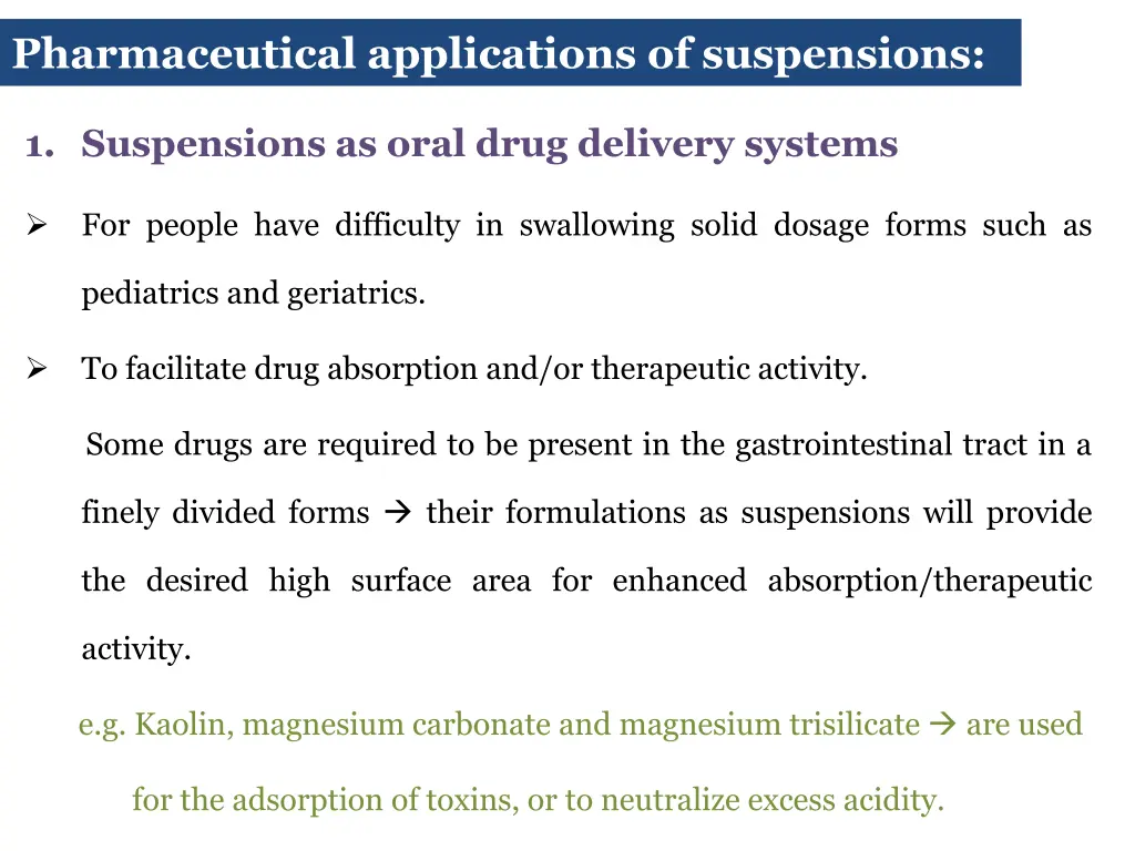 pharmaceutical applications of suspensions 1