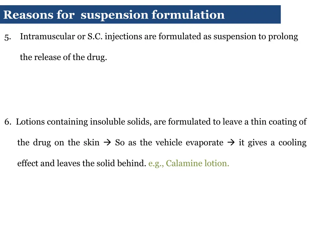 reasons for suspension formulation 3