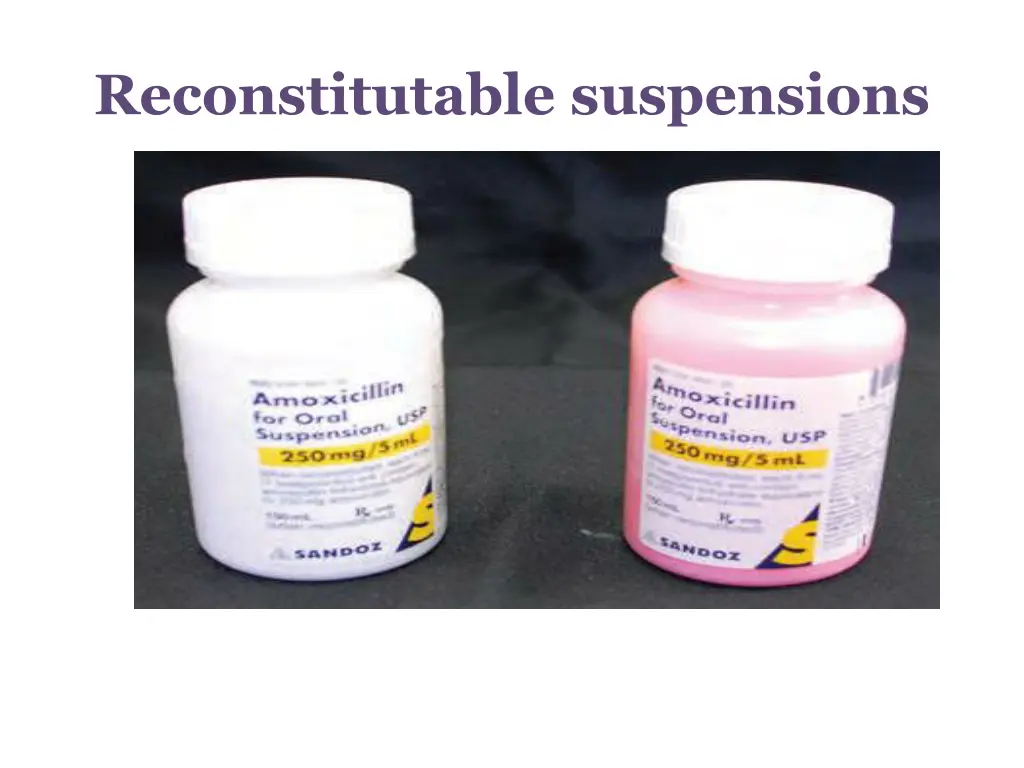 reconstitutable suspensions