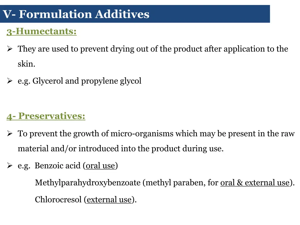 v formulation additives 1