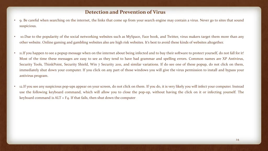 detection and prevention of virus 1