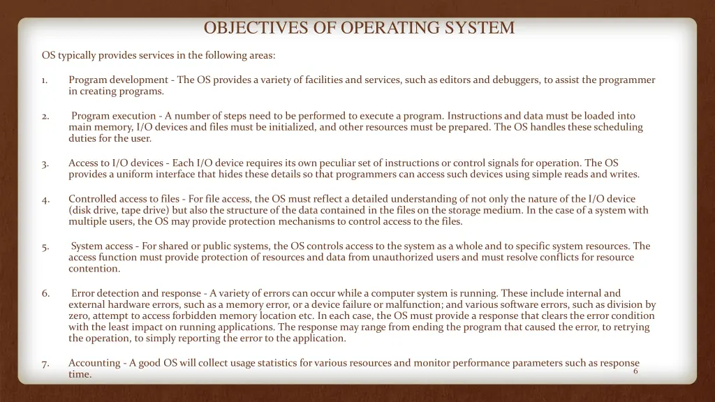 objectives of operating system