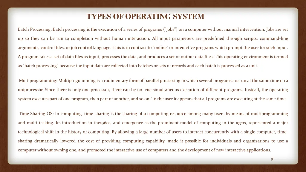 types of operating system 1