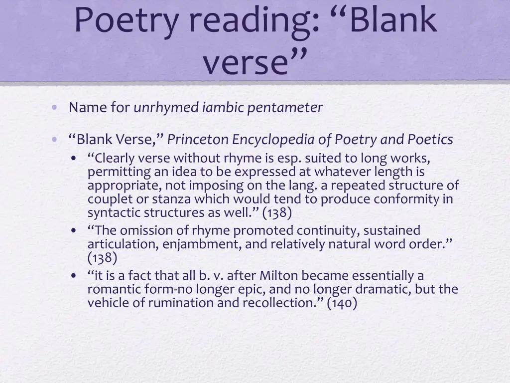 poetry reading blank verse