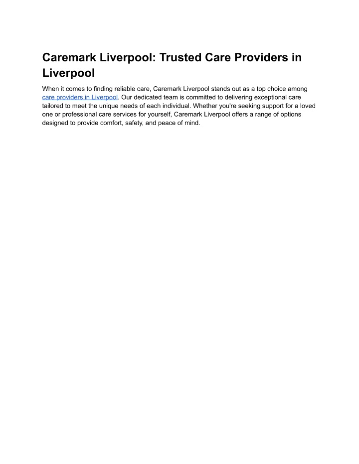 caremark liverpool trusted care providers