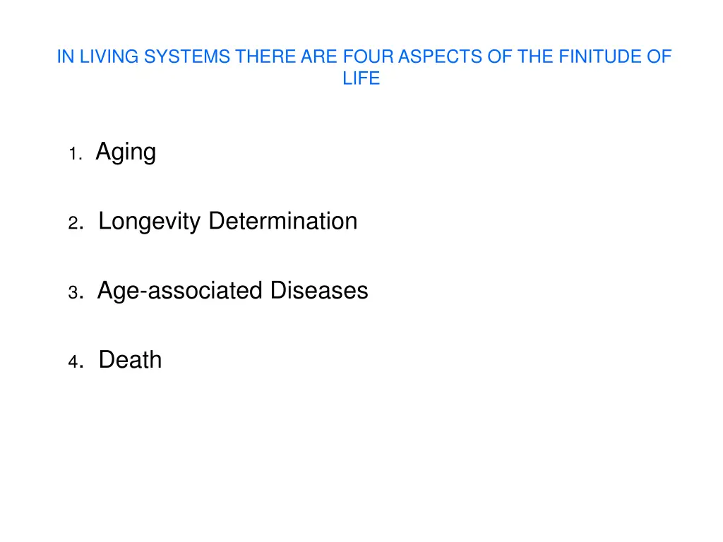 in living systems there are four aspects