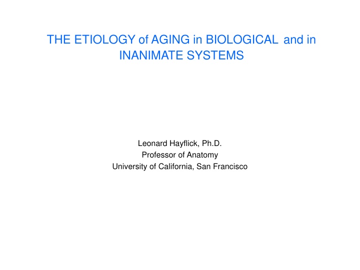 the etiology of aging in biological