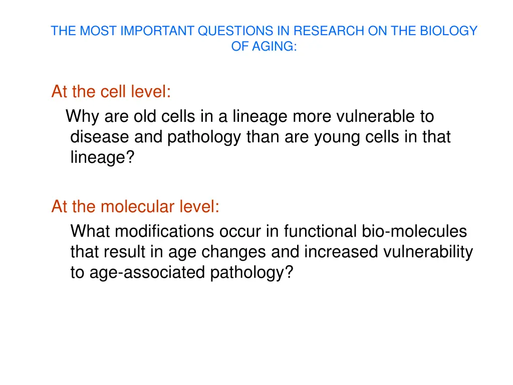 the most important questions in research