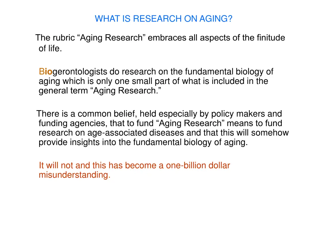 what is research on aging