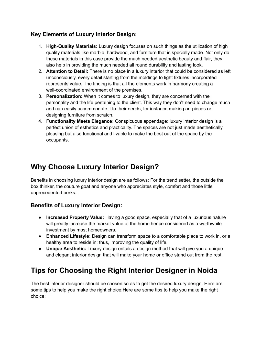 key elements of luxury interior design