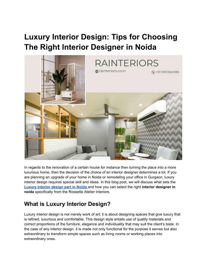 luxury interior design tips for choosing