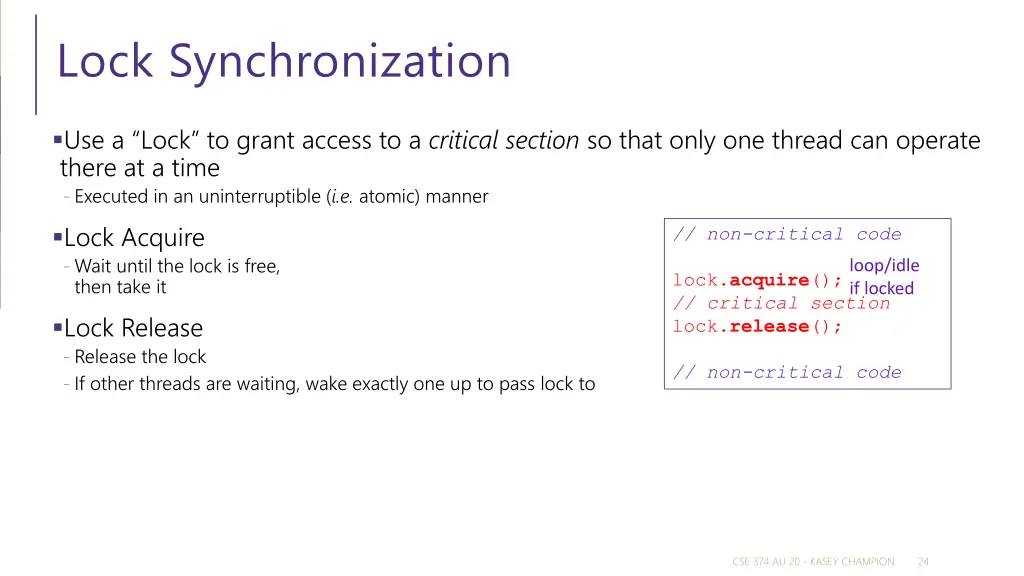 lock synchronization