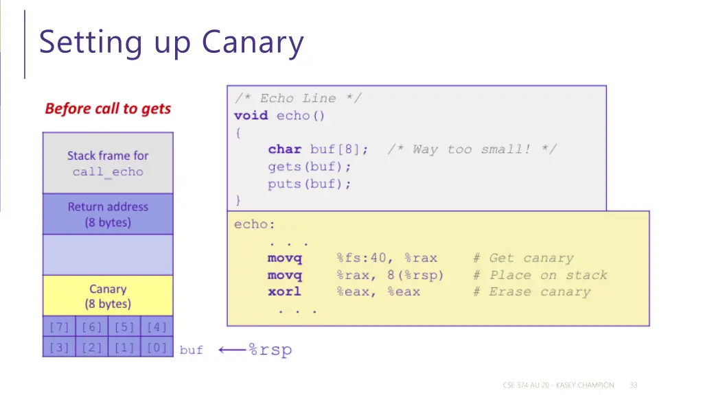 setting up canary