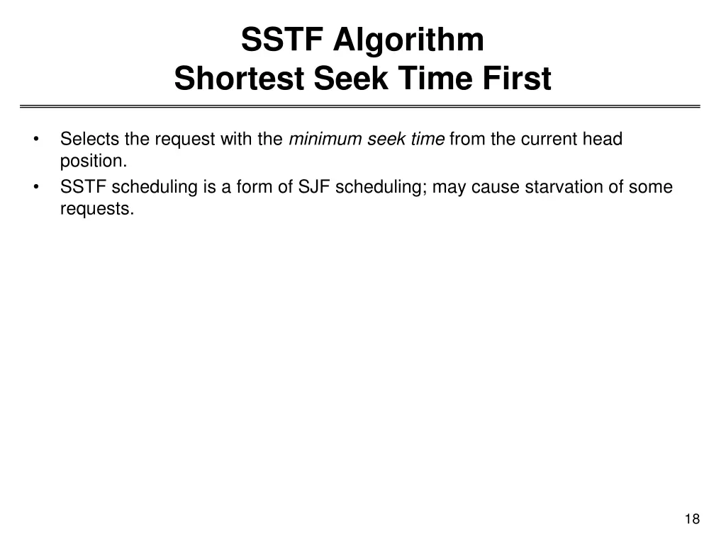 sstf algorithm shortest seek time first