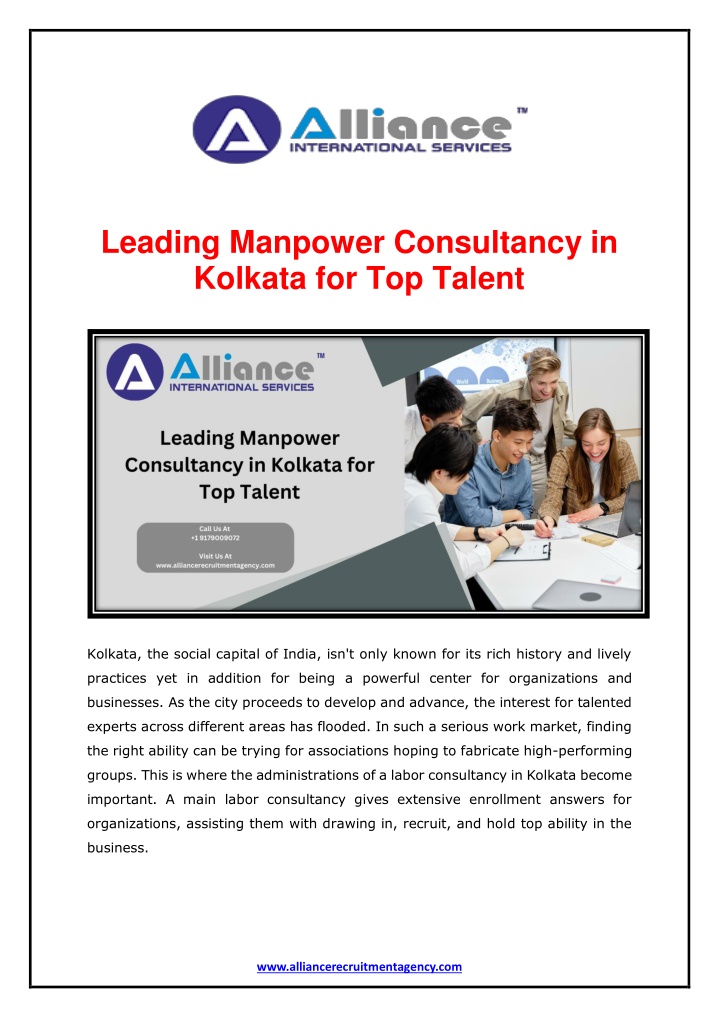 leading manpower consultancy in kolkata