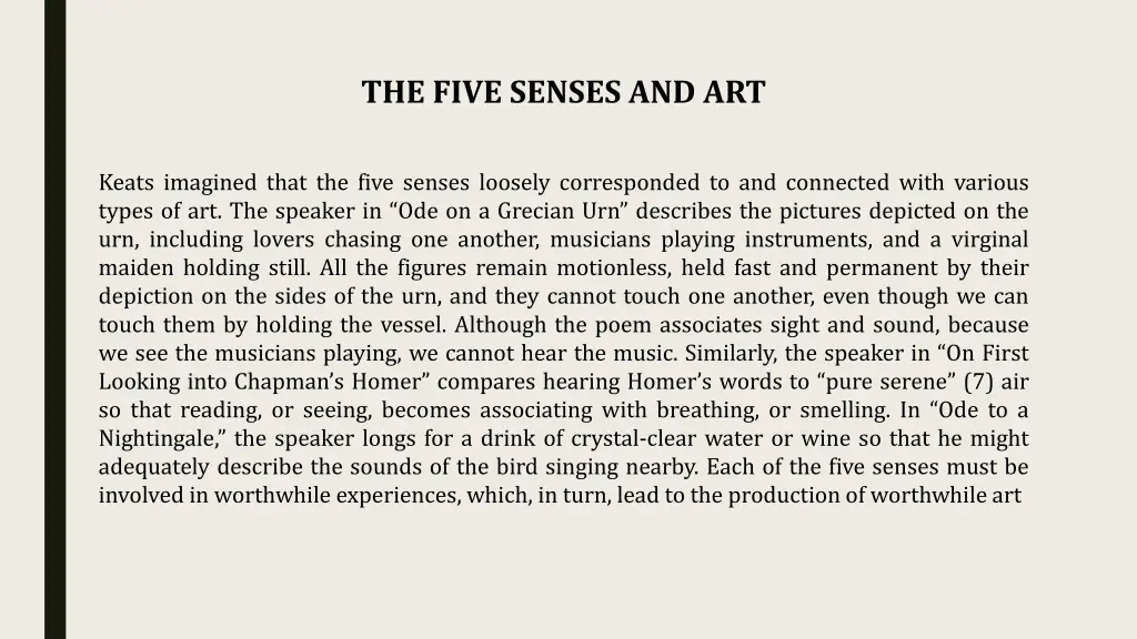 the five senses and art