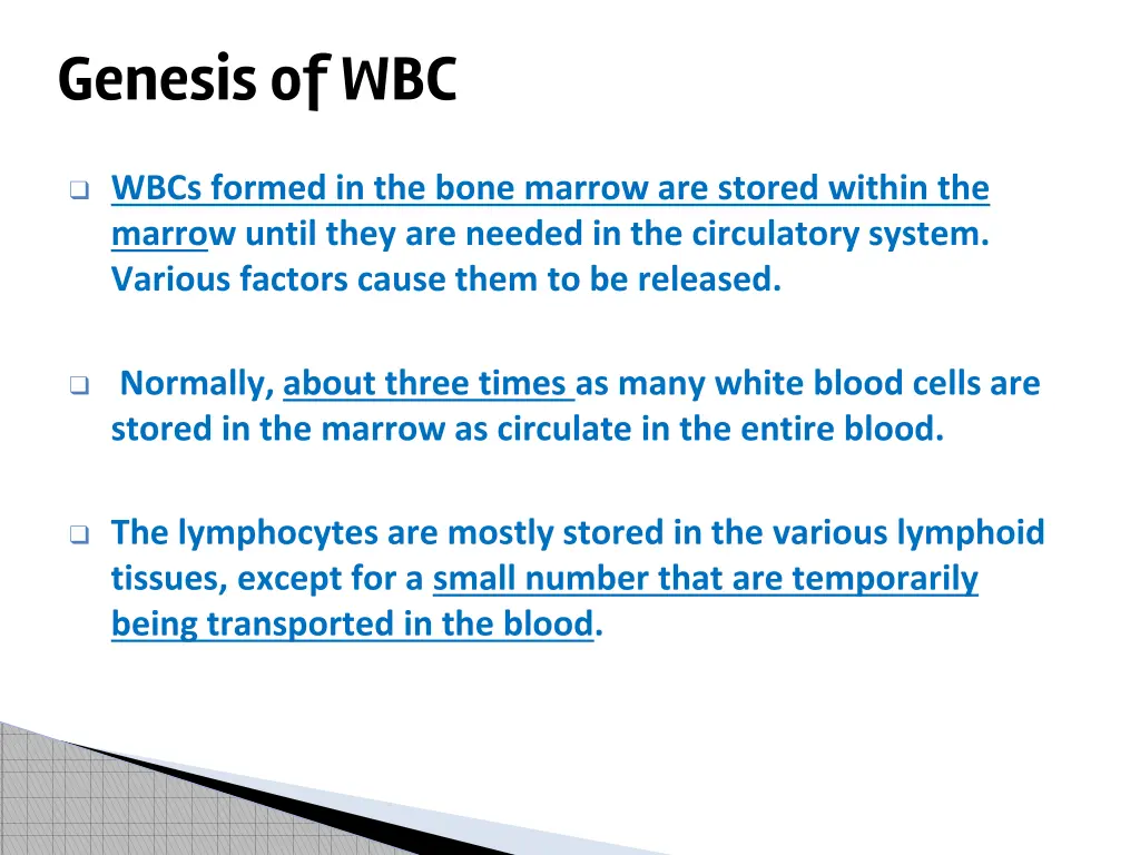 genesis of wbc