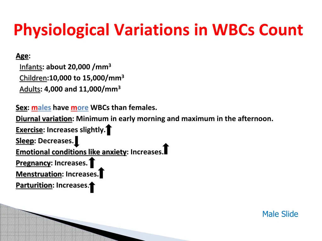 physiological variations in wbcs count