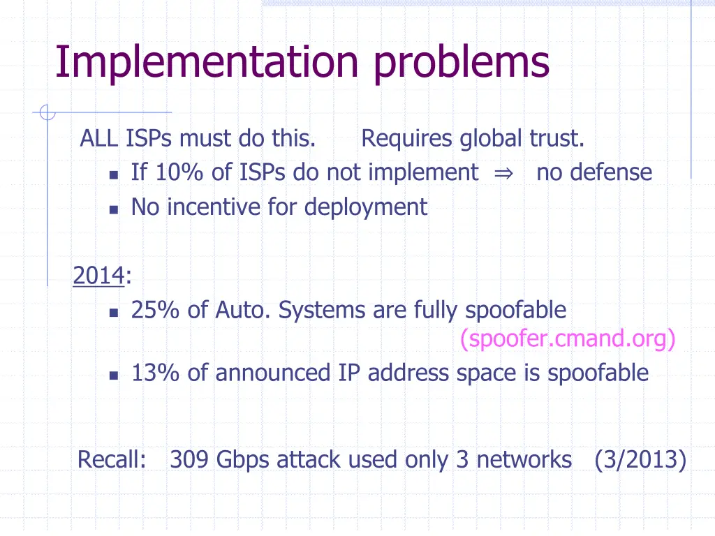 implementation problems