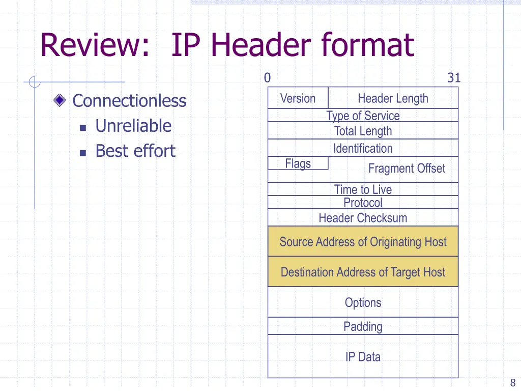 review ip header format