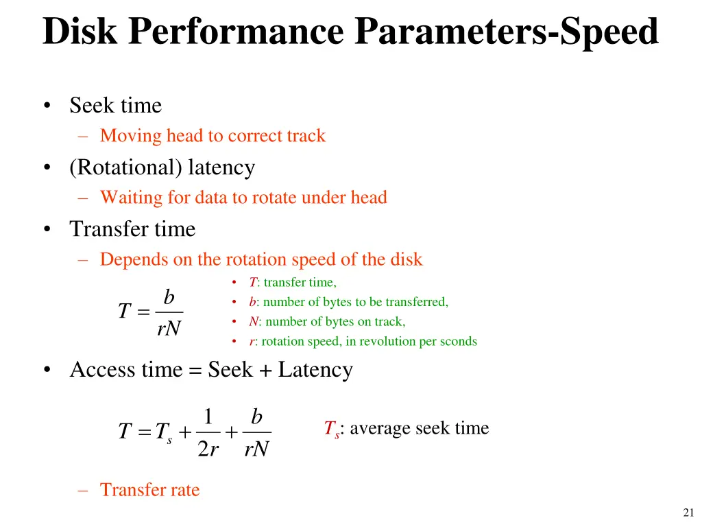 disk performance parameters speed